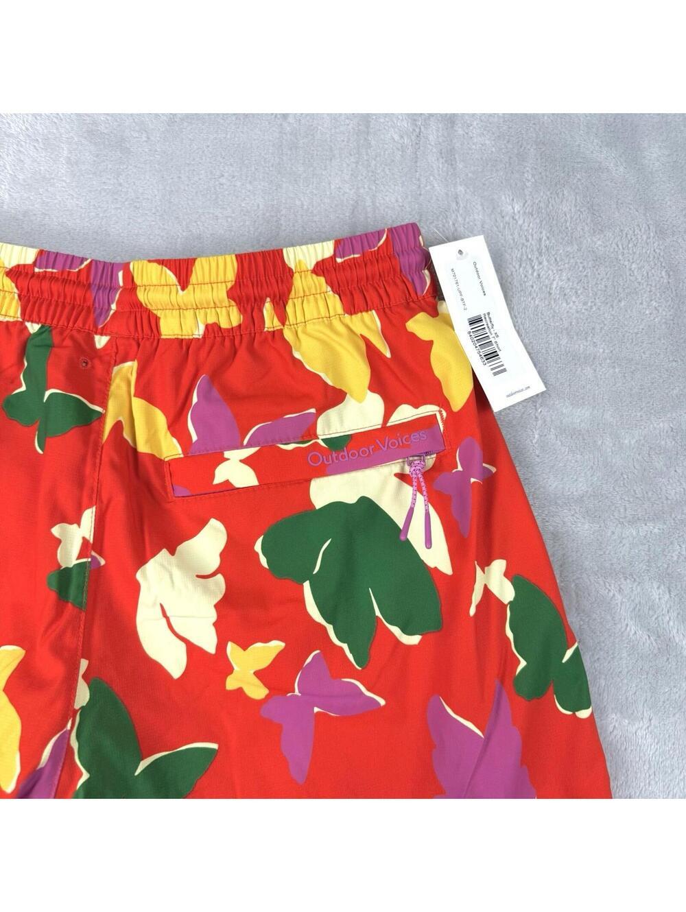 Outdoor Voices Butterfly Print Shorts Colorful Lined Activewear XS Summer NWT - Picture 9 of 9